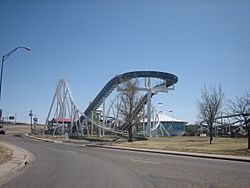 Roller coaster in Wonderland Park.JPG