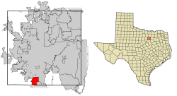 Location of Crowley in Tarrant County, Texas