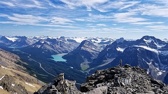 The View from the Summit of Mount Weed on the Icefields Parkway in Banff National Park