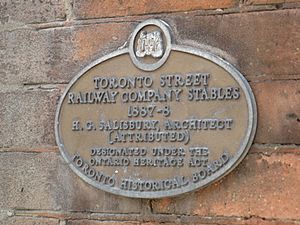 Toronto Street Railway Company Stables plaque 7588156464