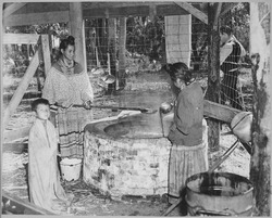 Two Seminole women cooking cane syrup, Seminole Indian Agency, Florida, 1941 - NARA - 519171