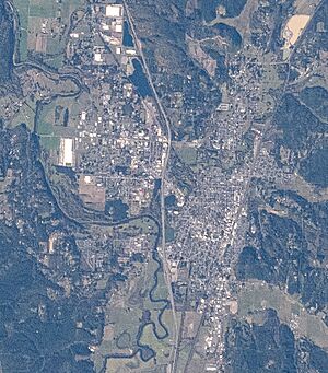 View from ISS Expedition 72, Centralia, Lewis County, Washington (cropped)