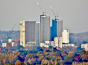 Woking skyline from Guildown in 2020 (geograph 6720429)