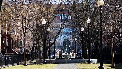 Tree-lined square