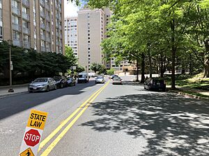 2019-06-12 12 46 40 View west along South Park Avenue at The Hills Plaza in Friendship Heights, Montgomery County, Maryland