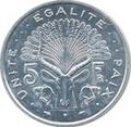 5 Djiboutian Francs in 1991 Reverse