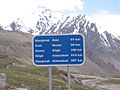 A road-sign on way to Khunjerab