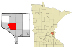 Location of the city of Andoverwithin Anoka County, Minnesota