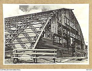 Australian Army canteen under construction in Atherton, Queensland, 26 November 1943