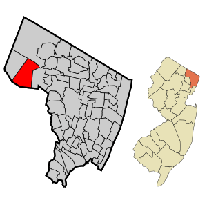 Bergen County New Jersey Incorporated and Unincorporated areas Franklin Lakes Highlighted
