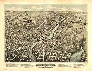 Bird's eye view of Pawtucket & Central Falls, R.I. 1877. LOC 75696564