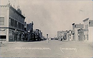 Downtown Crawford, Nebraska Postcard c. 1916