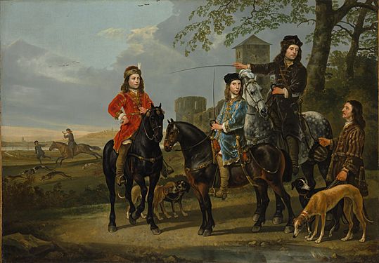 Equestrian Portrait of Cornelis (1639–1680) and Michiel Pompe van Meerdervoort (1638–1653) with Their Tutor and Coachman ("Starting for the Hunt") MET DP146442