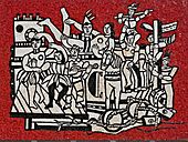Fernand Léger - Grand parade with red background (mosaic) 1958 made