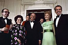 Frank Sinatra Standing with President Richard Nixon, Pat Nixon, and President of the Council of Ministers of the Italian Republic Giulio Andreotti