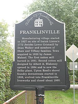 Plaque commemorating the Village of Franklinville.