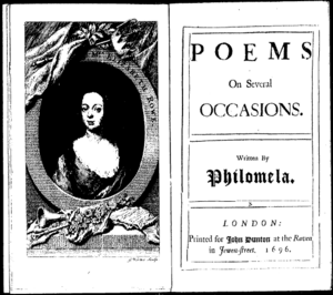 Frontispiece and title page of Poems on Several Occasions by Elizabeth Singer Rowe