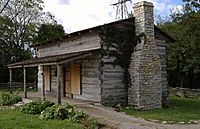 George Rogers Clark cabin reproduction at Clarksville, closeup