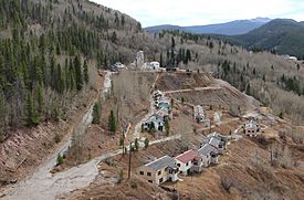 Gilman in 2020, showing the abandoned houses and part of the old mine