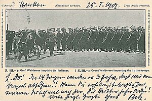 Graf Waldersee inspiziert die Italiener 1901
