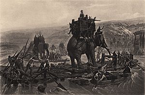 Hannibal traverse le Rhône Henri Motte 1878