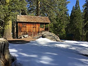 A historic cabin in Wilsonia, California.
