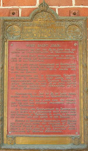 Historic plaque Fort-Saint-Jean 1926