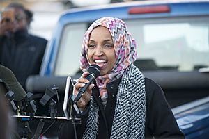 Ilhan Omar speaking at worker protest against Amazon (45406484475)
