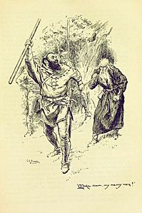Illustration by C E Brock for Ivanhoe - opposite page295