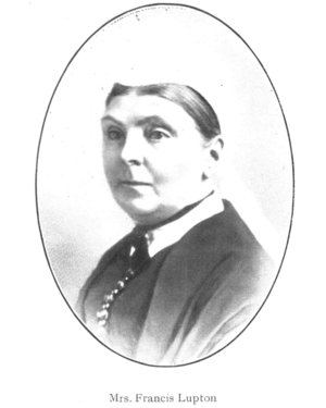 Image of Mrs Francis Lupton from the book A Short History of Leeds Girls High School 1876-1906 by K.E. Procter (1926).png
