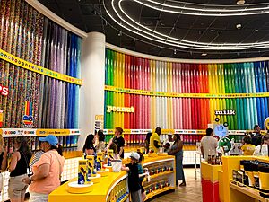 Inside of M&M world in Orlando