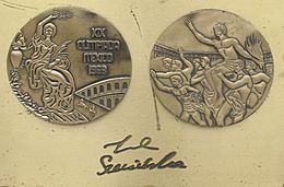 Irena Szewinska medal & autograph