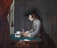 Jean-Siméon Chardin, Boy Building a House of Cards, 1735 at Waddesdon Manor