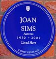 Joan Sims Esmond Court Thackeray Street blue plaque
