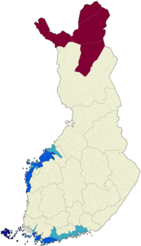 Languages of Finnish municipalities (2016)