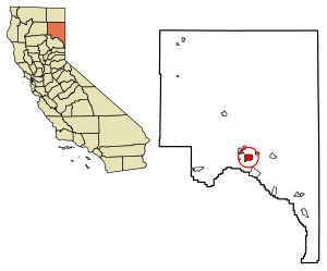 Location of Johnstonville in Lassen County, California.