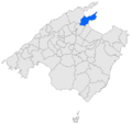 Localització d'Alcúdia respecte de Mallorca