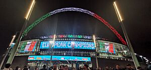 London Wembley stadium with Italian flag