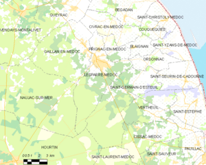 Map commune FR insee code 33240