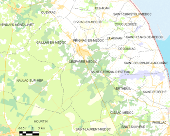 Map of the commune of Lesparre-Médoc