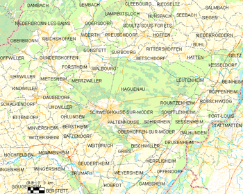 Map of the commune of Haguenau