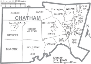 Map of Chatham County North Carolina With Municipal and Township Labels