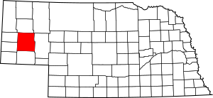 Map of Nebraska highlighting Morrill County