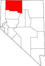 Map of Nevada highlighting Humboldt County