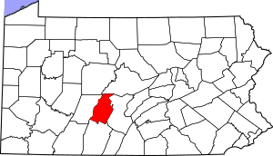 Map of Pennsylvania highlighting Blair County