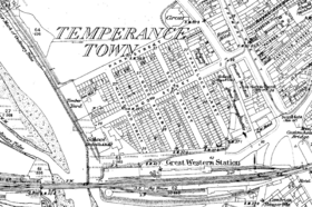 Map of Temperance Town, Cardiff, Ordnance Survey, 1875-1882