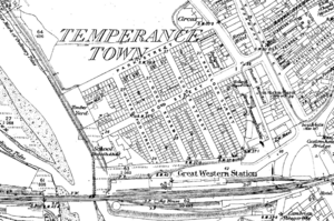 Map of Temperance Town, Cardiff, Ordnance Survey, 1875-1882