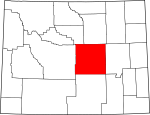 Map of Wyoming highlighting Natrona County