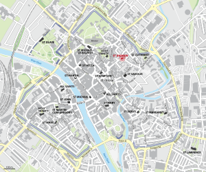 Map of medieval parish churches of York - St Andrew, St Andrewgate