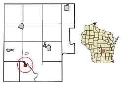 Location of Endeavor in Marquette County, Wisconsin.